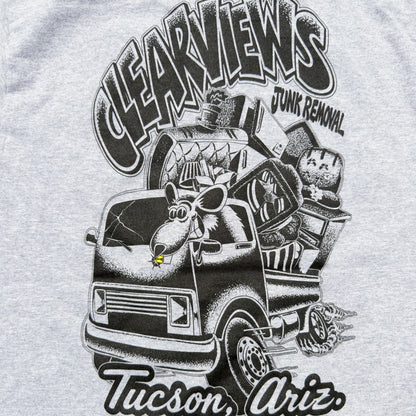 Close-up of the Clear Views back print showing halftone detail